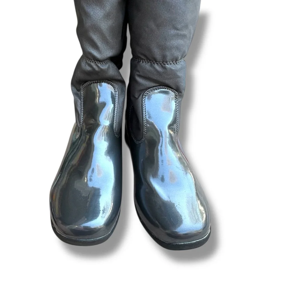 Khombu Thermolite Women Metallic‎ Charcoal Gray Puffer Winter Boots Size 9.5